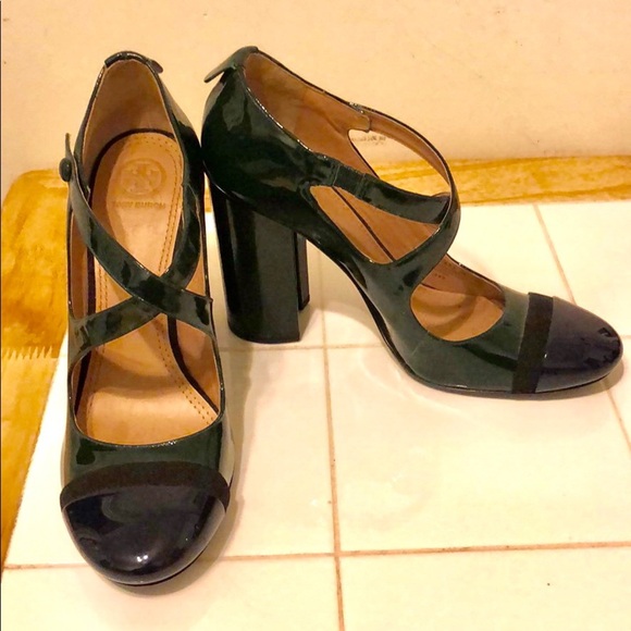 Tory Burch Green and Blue Heels - Picture 3 of 5